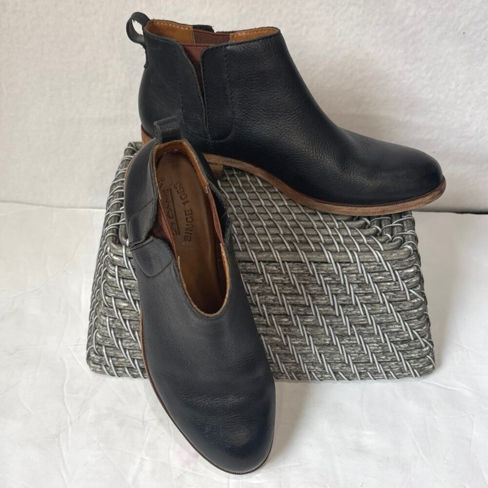 Kork- Ease Velma Chelsea Ankle Black Leather Boots Slip On Black Sz 6.5